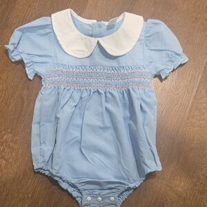 SHEIN Light Blue Romper with White Trim Size 12-18 Months NWT